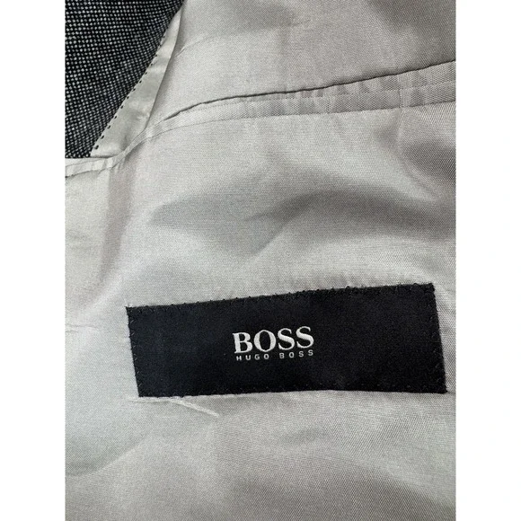 Hugo Boss Suit Jacket 40 R Black Cashmere Colombo Rossellini Designer Luxury USA